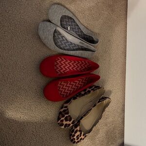 Stylish Women's Ballet Flats - Gray, Red, Leopard Print